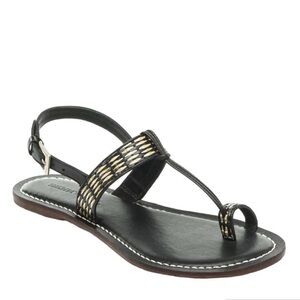 Anthropologie Bernardo Maverick Toe Ring Flat Slingback Sandals Size 8M